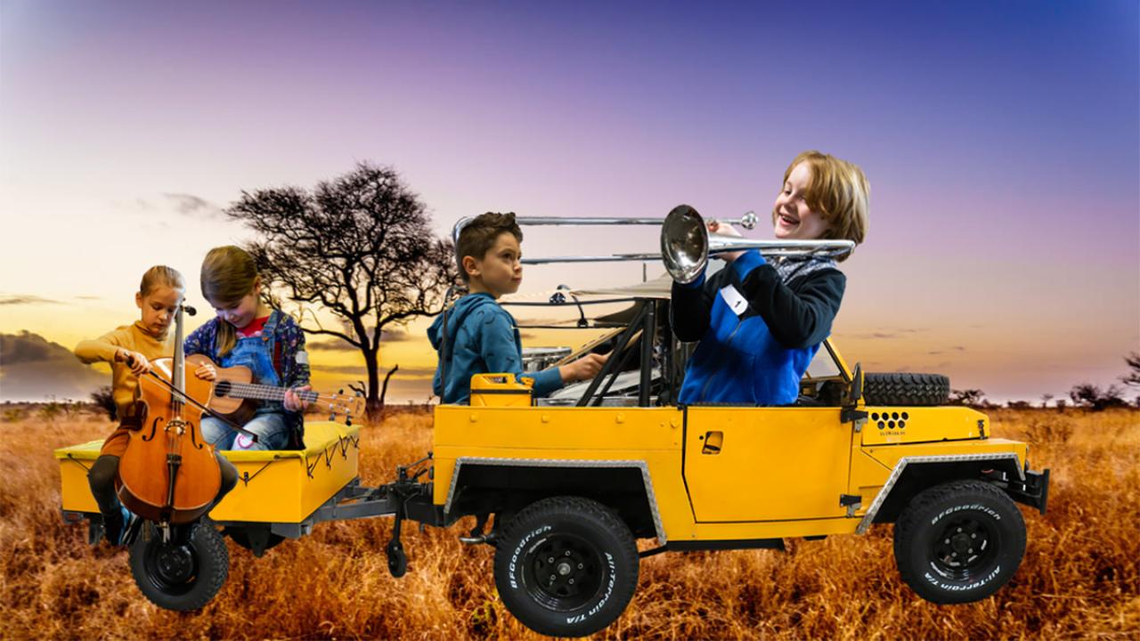 Spring in de Jeep en ga samen op Muzieksafari!